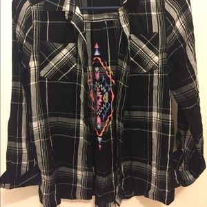 plaid flannel (black and white)
